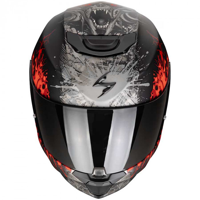 Мотошлем Scorpion EXO EXO-391 WOLF, цвет Черный Матовый/Серый/Красный