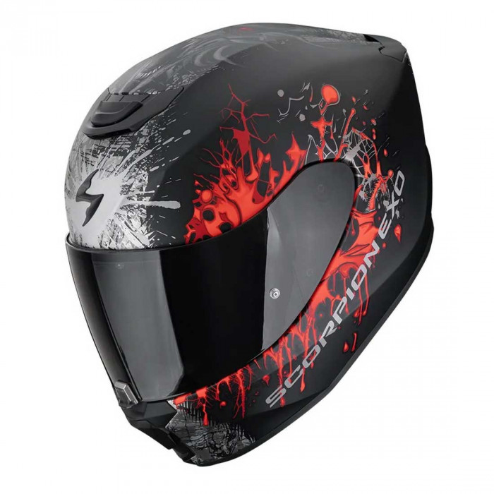 Мотошлем Scorpion EXO EXO-391 WOLF, цвет Черный Матовый/Серый/Красный, Размер M
