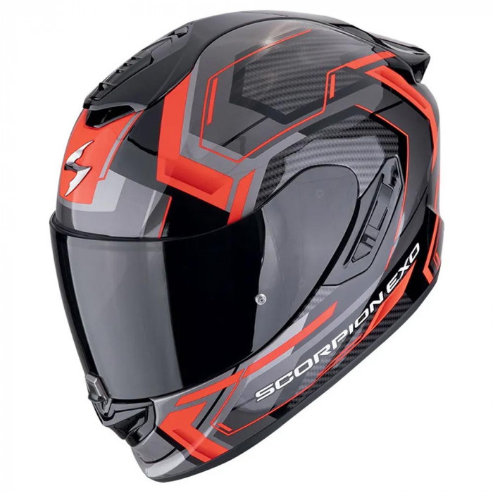 Мотошлем Scorpion EXO EXO-1400 EVO II LINART, цвет Черный/Красный/Серый, Размер 2XL