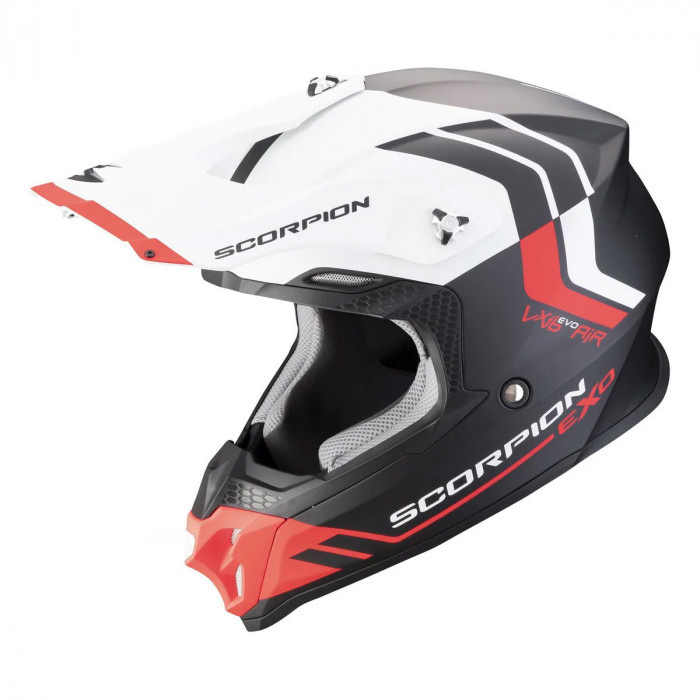 Мотошлем Scorpion EXO VX-16 EVO AIR FUSION, цвет Черный Матовый/Красный, Размер XL
