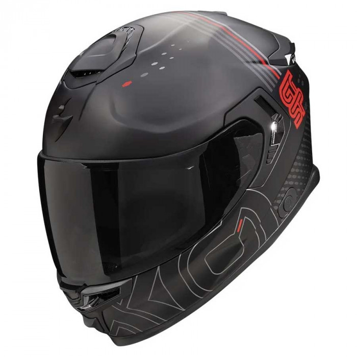 Мотошлем Scorpion EXO EXO-GT SP AIR TECHLANE, цвет Черный Матовый/Серый/Красный, Размер 2XL