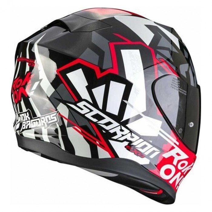 Мотошлем Scorpion EXO EXO-520 EVO AIR ROK BAGOROS, цвет Черный/Красный, Размер XS