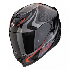 Мотошлем Scorpion EXO EXO-520 EVO AIR TERRA, цвет Черный/Серебристый/Красный, Размер L