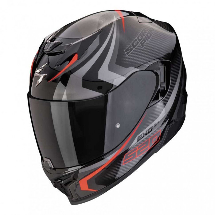 Мотошлем Scorpion EXO EXO-520 EVO AIR TERRA, цвет Черный/Серебристый/Красный, Размер M