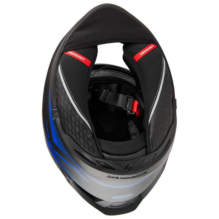 Мотошлем Scorpion EXO EXO-530 AIR THERAS, цвет Черный Матовый/Синий