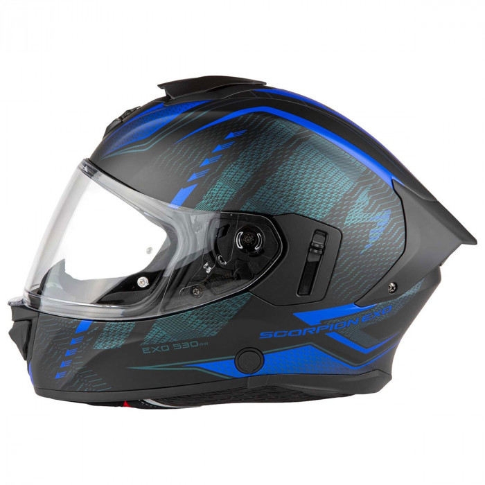 Мотошлем Scorpion EXO EXO-530 AIR THERAS, цвет Черный Матовый/Синий