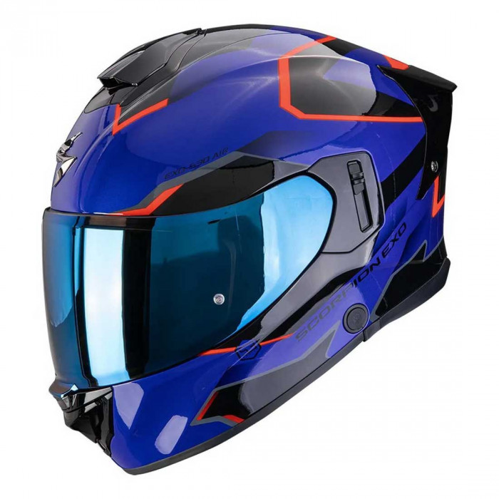 Мотошлем Scorpion EXO EXO-530 AIR CLIP, цвет Синий/Черный/Красный, Размер L