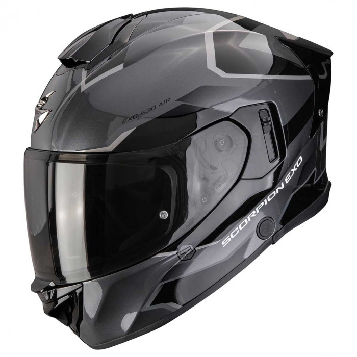 Мотошлем Scorpion EXO EXO-530 AIR CLIP, цвет Черный/Серый, Размер M