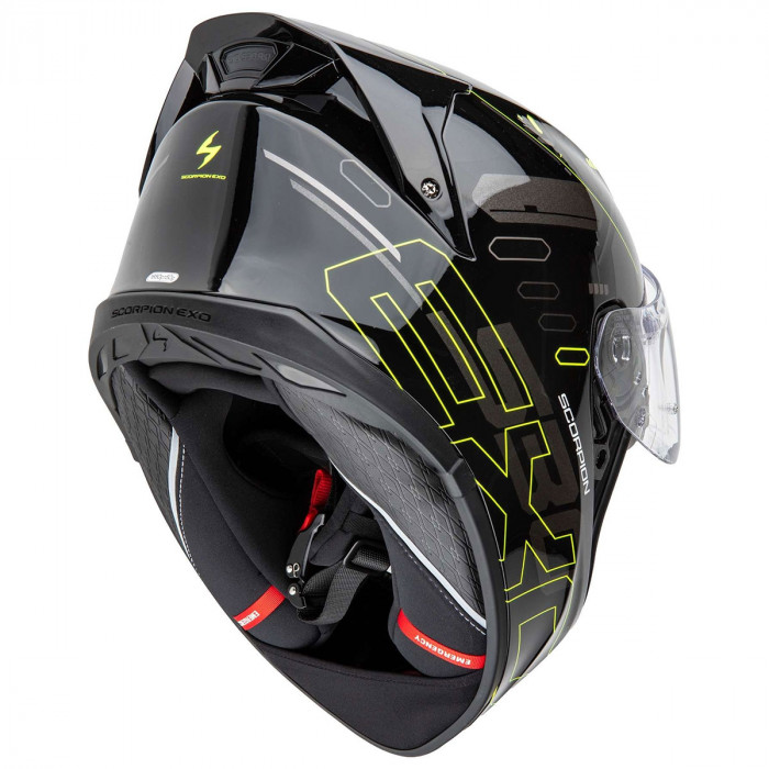 Мотошлем Scorpion EXO EXO-530 AIR FOND, цвет Черный/Желтый Неон