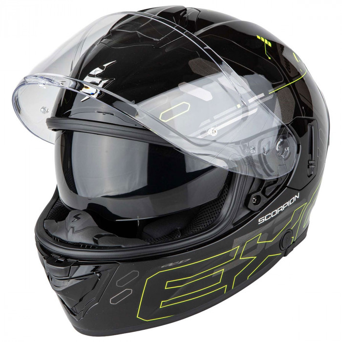 Мотошлем Scorpion EXO EXO-530 AIR FOND, цвет Черный/Желтый Неон