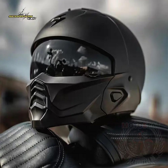 Мотошлем Scorpion EXO COMBAT II SOLID, цвет Черный Матовый, Размер 2XL