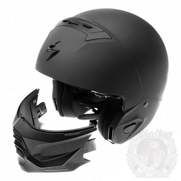 Мотошлем Scorpion EXO COMBAT II SOLID, цвет Черный Матовый, Размер 2XL