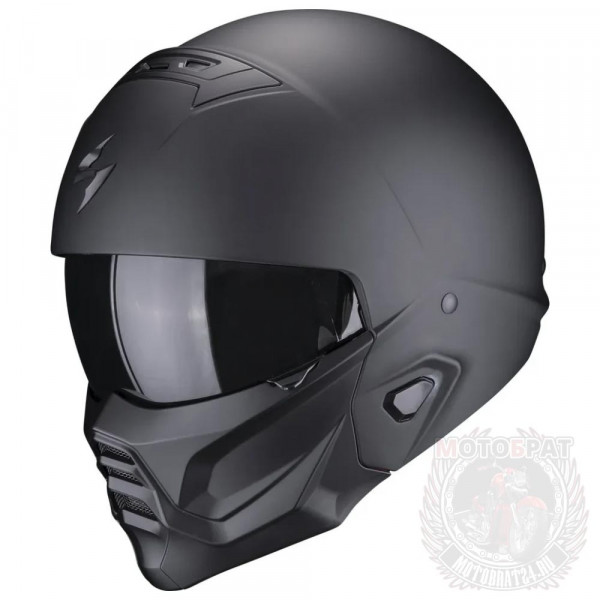 Мотошлем COMBAT II SOLID, цвет Черный Матовый, Размер L