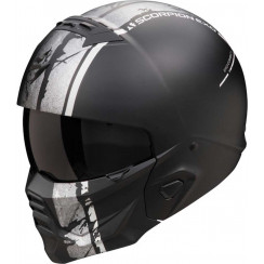 Мотошлем Scorpion EXO COMBAT II LORD, цвет Черный Матовый/Серебристый, Размер 2XL