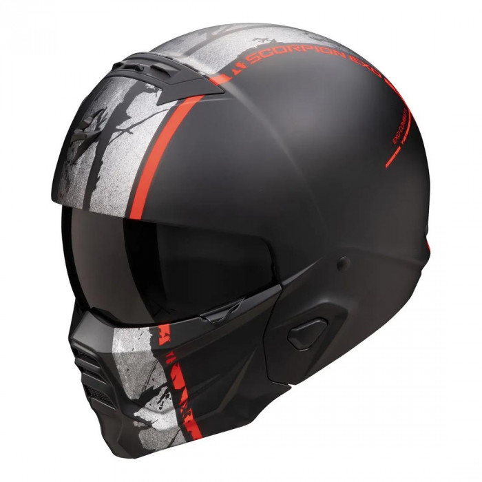 Мотошлем Scorpion EXO COMBAT II LORD, цвет Черный Матовый/Красный, Размер XS