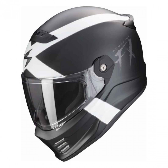Мотошлем Scorpion EXO COVERT-FX GALLUS, цвет Черный Матовый/Белый, Размер S