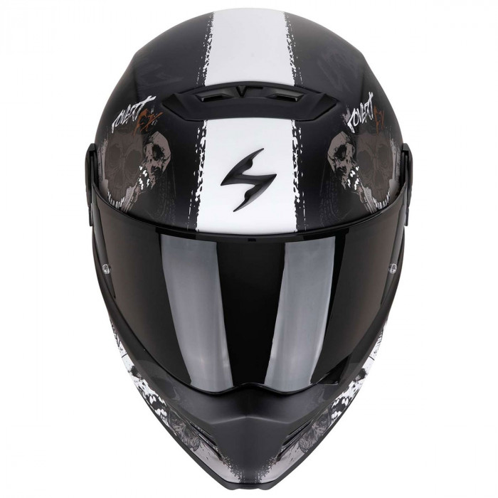 Мотошлем Scorpion EXO COVERT-FX SKULLZ, цвет Черный Матовый/Серый/Золотистый