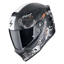 Мотошлем Scorpion EXO COVERT-FX SKULLZ, цвет Черный Матовый/Серый/Золотистый, Размер L
