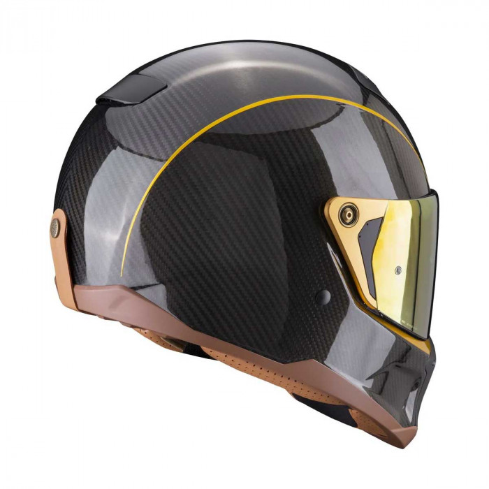 Мотошлем Scorpion EXO HX1 CARBON SE SOLID, цвет Карбон/Черный/Золотистый, Размер M