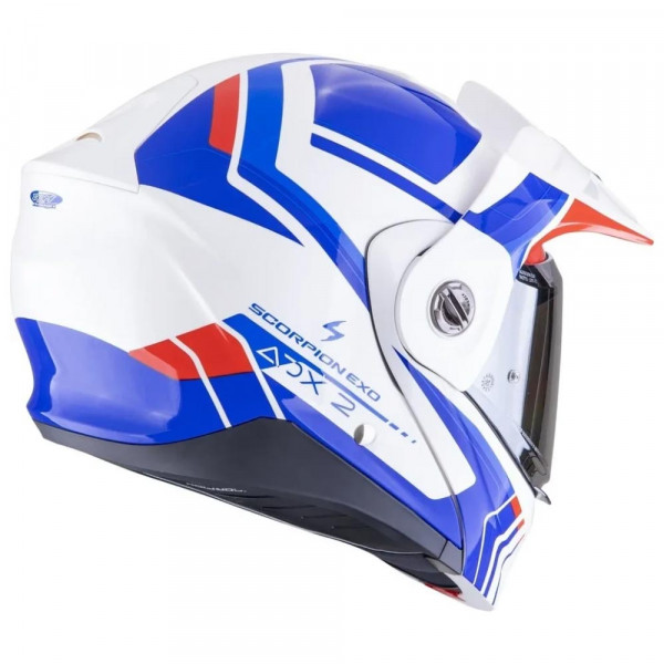 Мотошлем ADX-2 LEWIS, цвет Белый/Синий/Красный, Размер XL