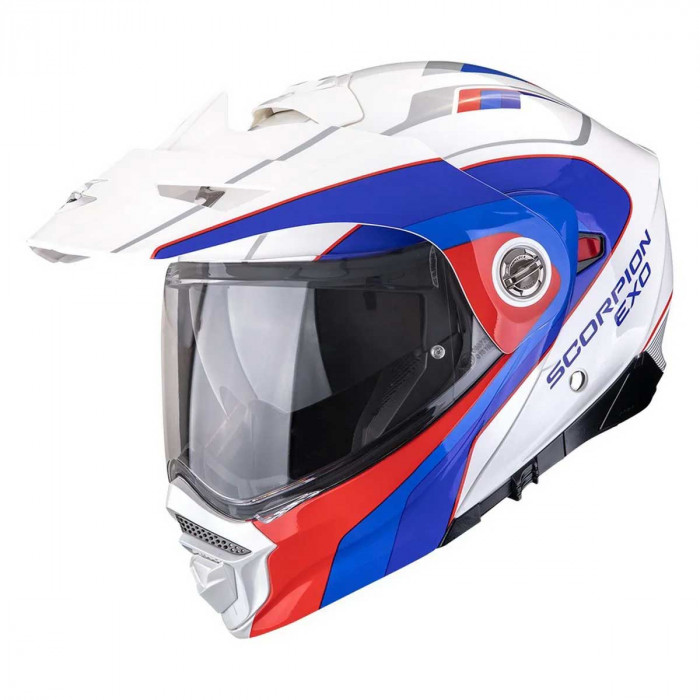 Мотошлем Scorpion EXO ADX-2 KAMPS, цвет Белый/Красный/Синий, Размер M