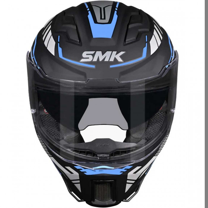 Мотошлем SMK Agnar Tektron, цвет Черный/Голубой MA265