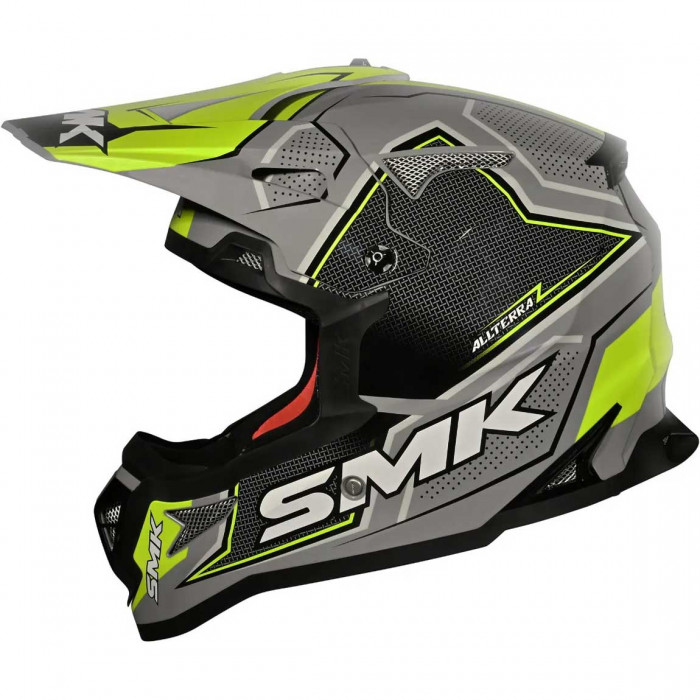 Мотошлем SMK Allterra Maverix, цвет Серый/Желтый/Черный GL624