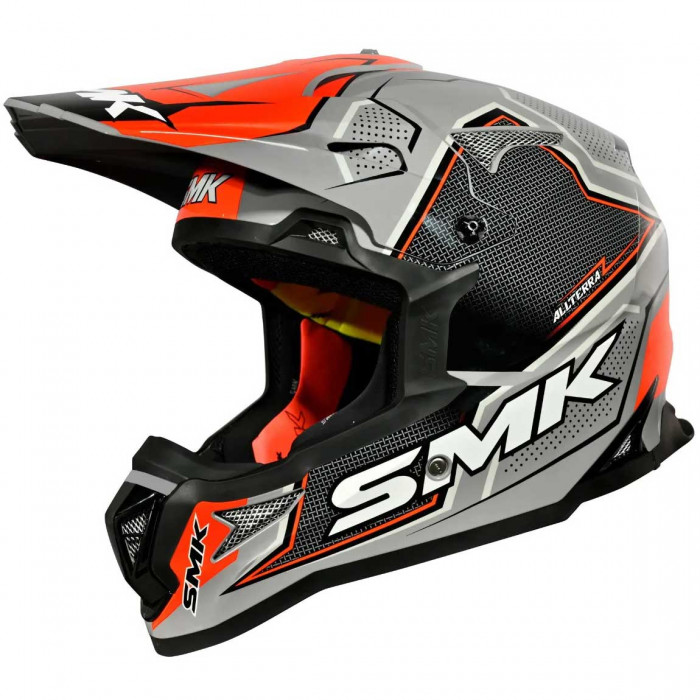 Мотошлем SMK Allterra Maverix, цвет Серый/Красный/Черный GL627