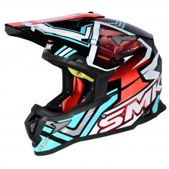 Мотошлем SMK Allterra X-Aces, цвет Голубой/Красный/Белый GL253 Chrome