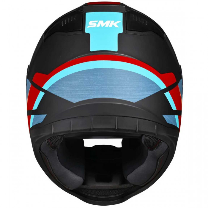 Мотошлем SMK Bionic Kore, цвет Черный/Голубой/Оранжевый MA253
