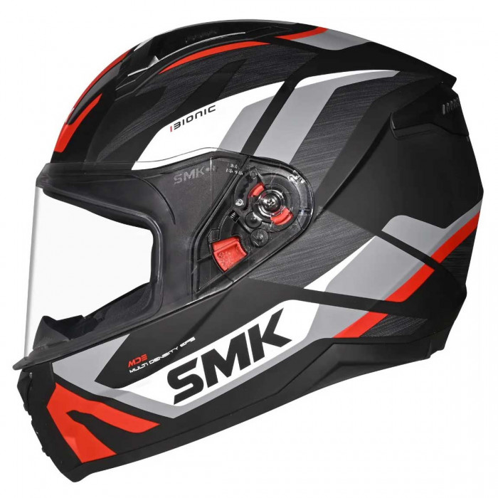 Мотошлем SMK Bionic Kore, цвет Черный/Красный/Белый MA263