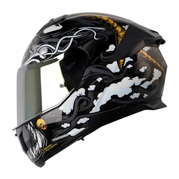 Мотошлем LS2 FF808 STREAM II DRAGONTIGER, черно-серый, размер 2XL