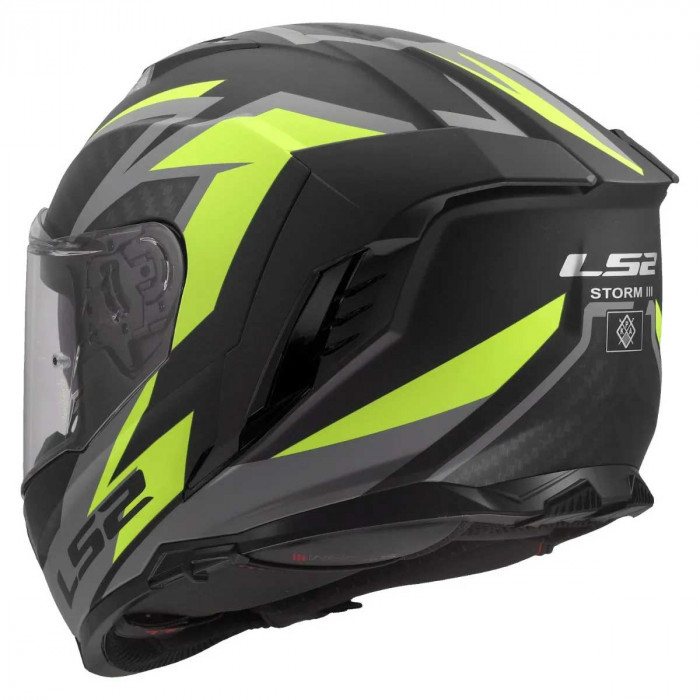Мотошлем LS2 FF818 STORM III DYNAMO, черно-желтый матовый, размер S