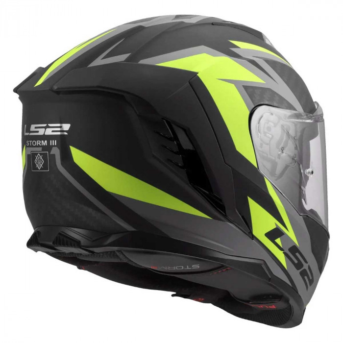 Мотошлем LS2 FF818 STORM III DYNAMO, черно-желтый матовый, размер S