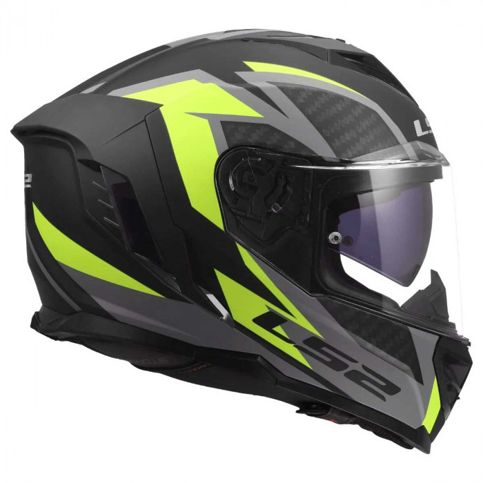 Мотошлем LS2 FF818 STORM III DYNAMO, черно-желтый матовый, размер S