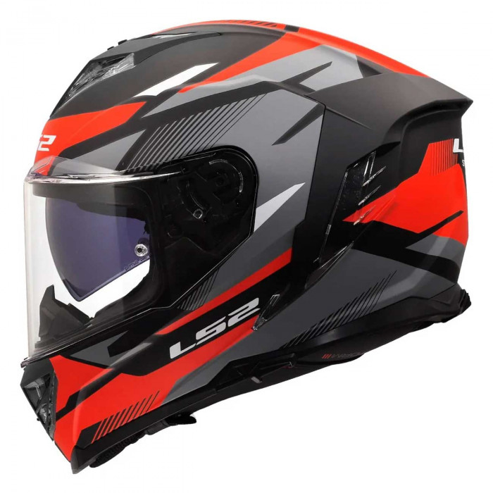 Мотошлем LS2 FF818 STORM III KOMAI, черно-красный матовый, размер XS