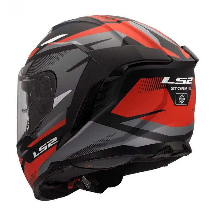 Мотошлем LS2 FF818 STORM III KOMAI, черно-красный матовый, размер XS