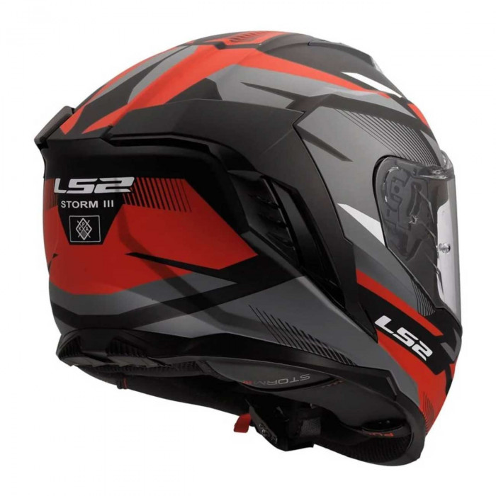Мотошлем LS2 FF818 STORM III KOMAI, черно-красный матовый, размер XS