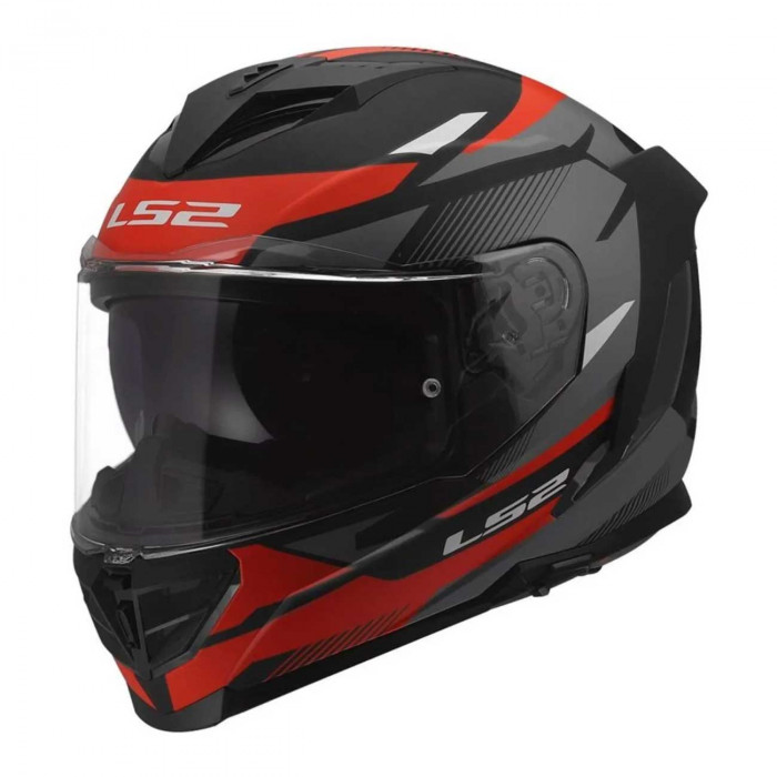 Мотошлем LS2 FF818 STORM III KOMAI, черно-красный матовый, размер XS