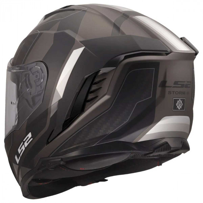 Мотошлем LS2 FF818 STORM III SPORTY, черно-серый матовый, размер XS