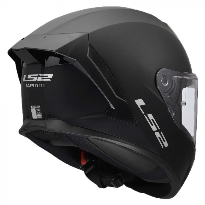 Мотошлем LS2 FF820 RAPID III SOLID, черный матовый, размер XS