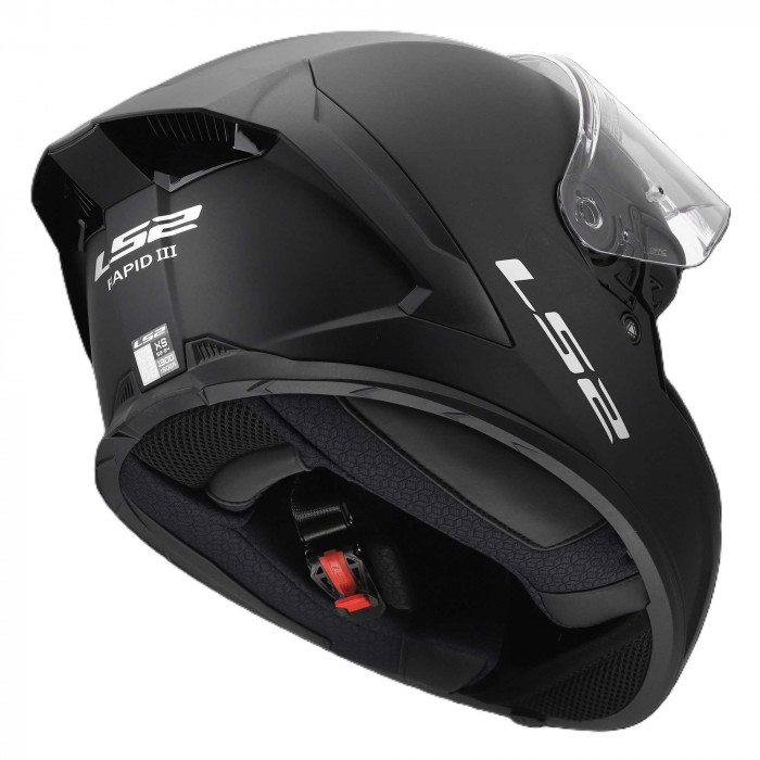Мотошлем LS2 FF820 RAPID III SOLID, черный матовый, размер XS