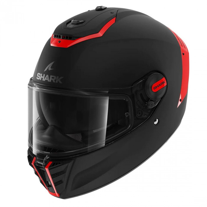 Мотошлем SHARK SPARTAN RS BLANK, цвет Черный Матовый/Красный, Размер XS