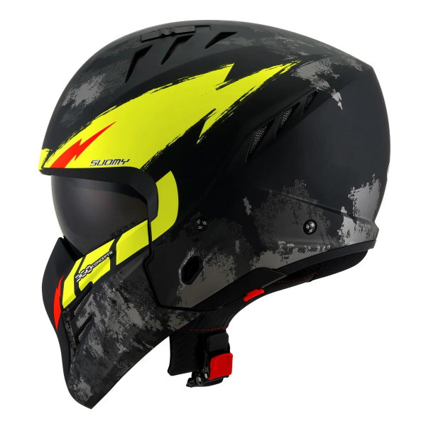 Мотошлем SUOMY ARMOR HI VOLT, цвет Черный Матовый/Желтый, Размер M