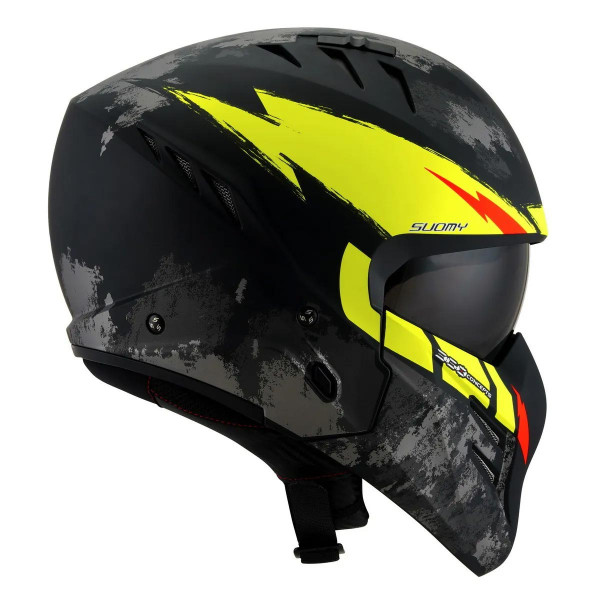 Мотошлем SUOMY ARMOR HI VOLT, цвет Черный Матовый/Желтый, Размер M