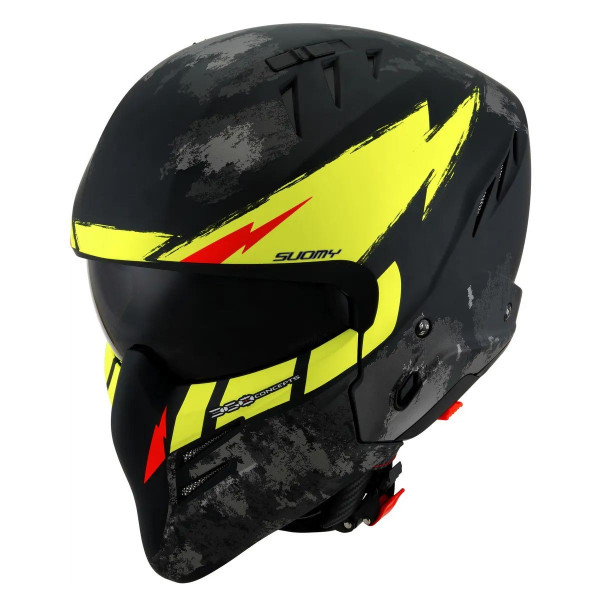 Мотошлем SUOMY ARMOR HI VOLT, цвет Черный Матовый/Желтый, Размер M