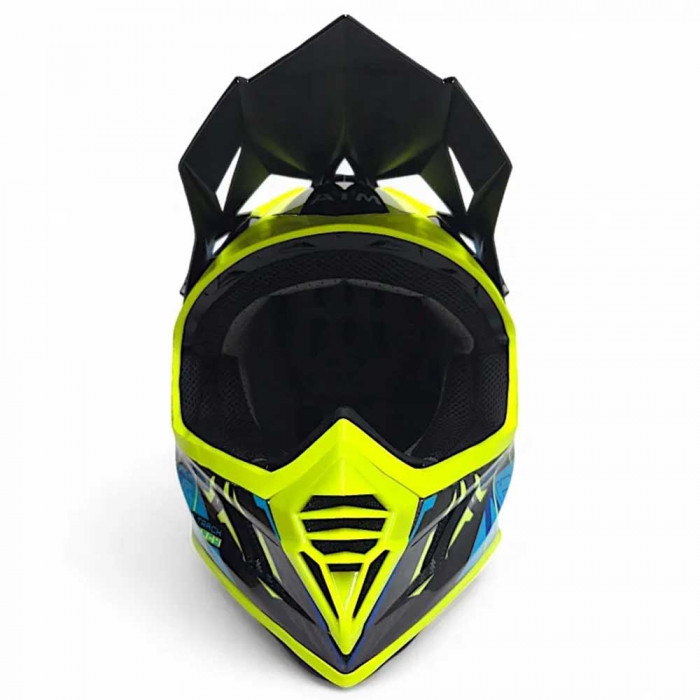 Мотошлем AiM RH855 Carbon RAZOR, глянцевый, жёлтый, синий, 2XL