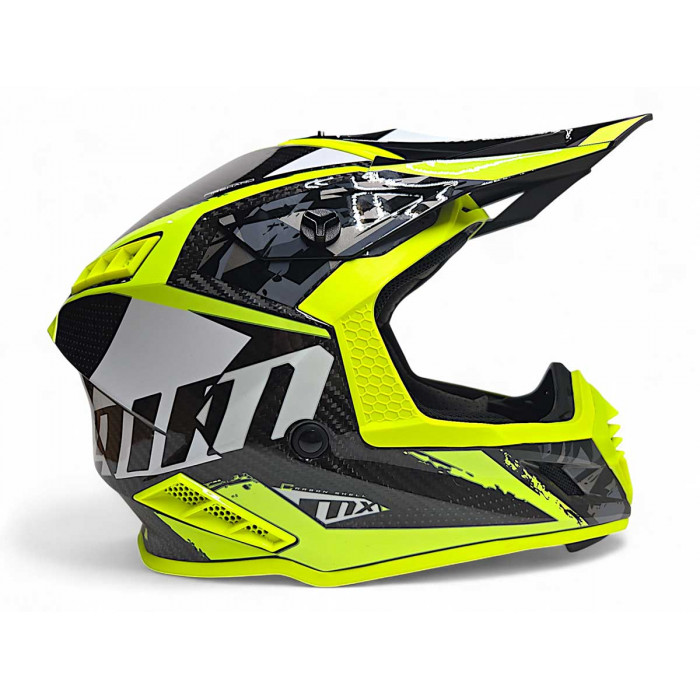 Мотошлем AiM RH855 Carbon TERRAIN, глянцевый, чёрный, жёлтый, XS