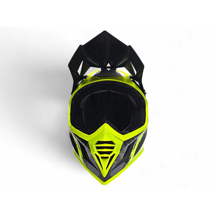 Мотошлем AiM RH855 Carbon TERRAIN, глянцевый, чёрный, жёлтый, XS
