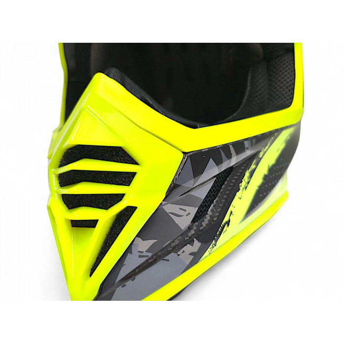 Мотошлем AiM RH855 Carbon TERRAIN, глянцевый, чёрный, жёлтый, XS
